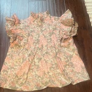 Victoria Dunn “Jasmine” top, rosewater pintucked blouse, small